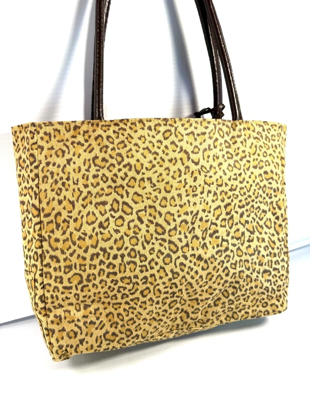 Neiman Marcus Leopard Print Tote with Dark Brown Handles
